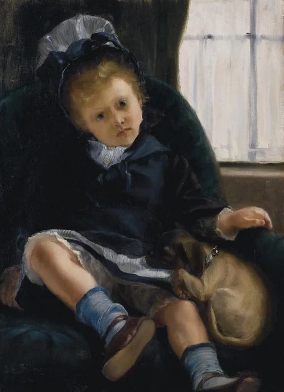 La bambina con il cucciolo